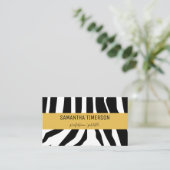 Chic Zebra Stripes & Gold Modern Professional Visitekaartje (Staand voorkant)
