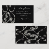 Chic Zebra Swirls Carte de visite (Devant / Derrière)