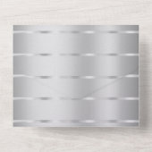 Chic zilveren lint bruiloft all in one uitnodiging (Achterkant)