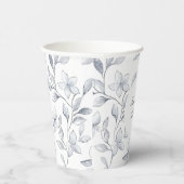 Chic Zilveren Witte Bloemen Huwelijk Papieren Bekers (Rechts)