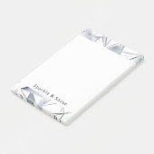 Chic Zilveren Witte Driehoeken Post-it® Notes (Schuin)