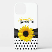 Chic Zonnebloem Polka Dot Case-Mate iPhone Case (Achterkant)