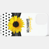 Chic Zonnebloem Zwart Wit Polka Dot Case-Mate iPhone Case (Achterkant / Rechts)