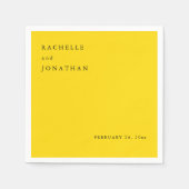 Chic Zonneschijn Geel Wit Eenvoudige Trouwservette Servet (Voorkant)