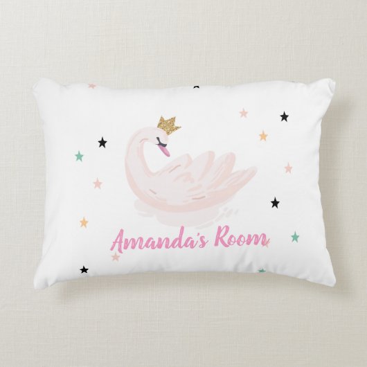 Chic Zwaan, Sterren, Prinses Accent Kussen (Voorkant)