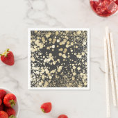 Chic zwart en goud moderne confetti patroon servetten (Insitu)