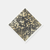 Chic zwart en goud moderne confetti patroon servetten (Hoek)
