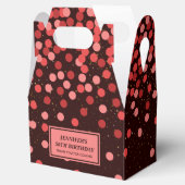 Chic Zwart en Rode Confetti Bedankt Bedankdoosjes (Geopend)