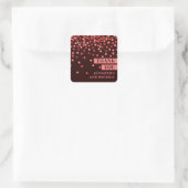 Chic Zwart en Rode Confetti Bedankt Sticker (Tas)