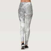 Chic zwart en wit marmeren zijstreep Paw Print Leggings (Achterkant)