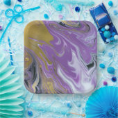 Chic Zwart en Wit Vierkant Papieren Bord (Feest)