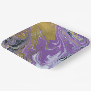 Chic Zwart en Wit Vierkant Papieren Bord