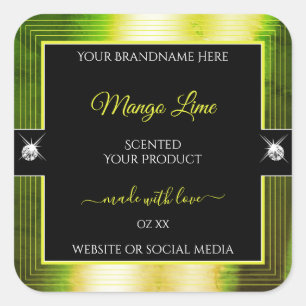 Chic Zwart Geel Groen Brilliants Product Label