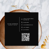 Chic Zwart Goud Diamant Initiaal F Monogram QR Cod Vierkante Visitekaartje