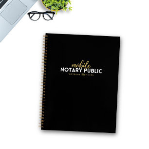 Chic Zwart & Goud Kantoor Mobiele Notaris Publieke Notitieboek