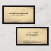 Chic zwart goud leer visitekaartje (Voorkant / Achterkant)