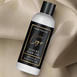 Chic Zwart & Goud Logo 4 OZ Cosmetica Fles Etiket