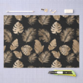 Chic zwart goud tropische bladeren tissuepapier (Craft)