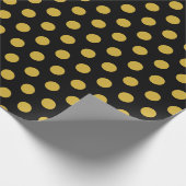 Chic Zwart Inpakpapier met Metallic Gold Dot (Hoek)