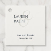 Chic Zwart & Ivoor Paar Monogram Dank u Bedankjes Labels (Voorkant)