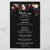 Chic zwart, Jewel-Toned Wedding Tijdlijn Programma (Achterkant)