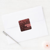Chic Zwart Rode Confetti Dank u Sticker (Envelop)