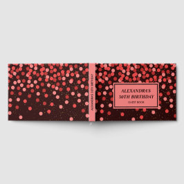 Chic Zwart Rood Confetti Gastboek Gastenboek