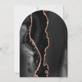 Chic Zwart Roos Gouden Agaat Dark Arch Wedding Kaart (Achterkant)