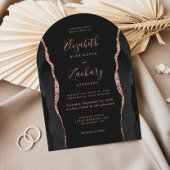 Chic Zwart Roos Gouden Agaat Dark Arch Wedding Kaart