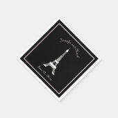 Chic Zwart Roze Wit Franse Eiffeltoren bruiloft Servetten (Hoek)