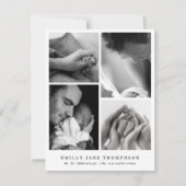 Chic Zwart & Wit 5 Foto Baby shower Dank u (Voorkant)