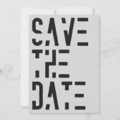 Chic Zwart-wit 70s Stripes Retro bruiloft Save The Date (Achterkant)