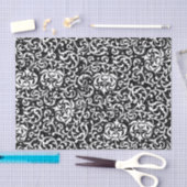 Chic zwart-wit bloemmotief tissuepapier (Craft)