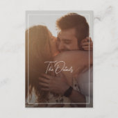 Chic Zwart-wit foto Moderne bruiloft Informatiekaartje (Voorkant)