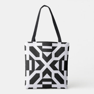 Chic zwart-wit geometrische Canvas tas