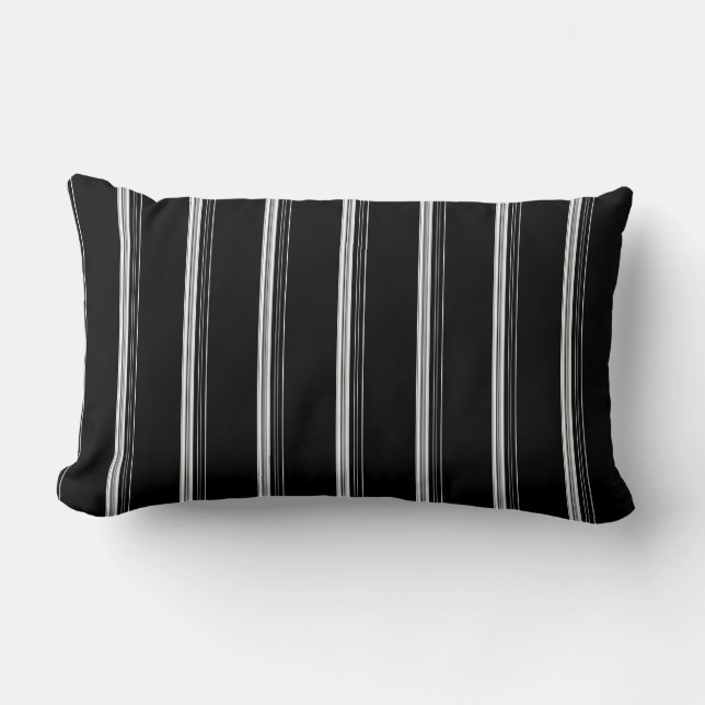 Chic zwart wit gestreept  kussen (Voorkant)