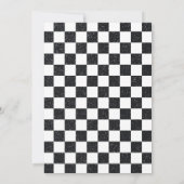 Chic Zwart & Wit Glitter Checkerboard Wedding Kaart (Achterkant)