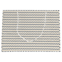 Chic Zwart, Wit & Goud Chevron Gift Bag Groot Cadeauzakje
