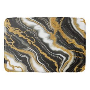 Chic zwart wit goud marmer look glamour badmat