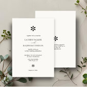 Chic Zwart-wit Minimal Wedding Kaart