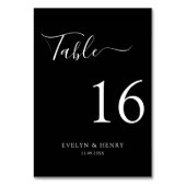 Chic zwart-wit minimalistische bruiloft kaart (Achterkant)