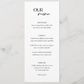 Chic zwart-wit moderne bruiloft menu (Voorkant)
