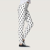 Chic Zwart Wit Polka Dot Patroon Leggings (Rechts)