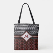 Chic Zwart, Wit & Rood Abstract Tribal Draagtas (Achterkant)