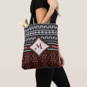 Chic Zwart, Wit & Rood Abstract Tribal Draagtas (Dichtbij)