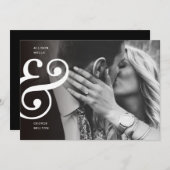 Chic Zwart + Wit SAVE THE DATE Ampersand (Voorkant / Achterkant)