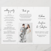 Chic Zwart & Wit Script Trifold Wedding Programma Flyer (Voorkant)