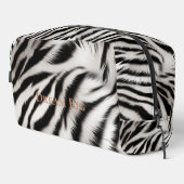 Chic Zwart Wit Zebra Animal Print Toilettasje (Rechterhoek)