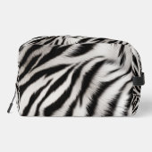 Chic Zwart Wit Zebra Animal Print Toilettasje (Achterkant)