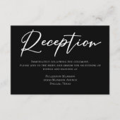 Chic Zwart Witte Moderne Trouwreceptie Informatiekaartje (Voorkant)